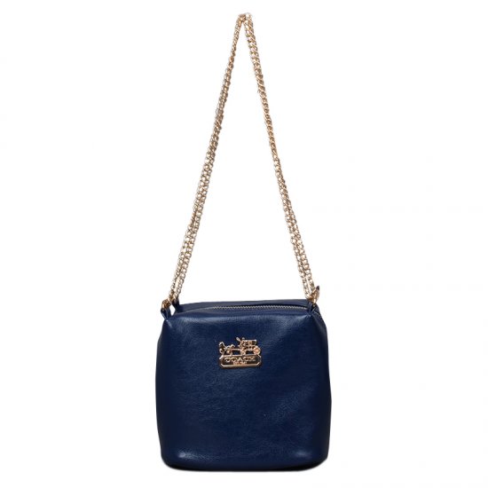 Coach Saffiano Logo Small Blue Crossbody Bags EMA | Women